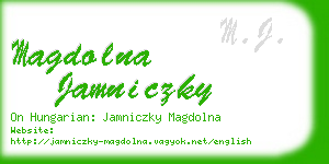 magdolna jamniczky business card